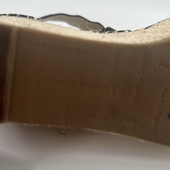 Marc Fisher Calita wedge Platform Sandal Espadrille Suede Scallop Ankle Strap 10 - Picture 5 of 5